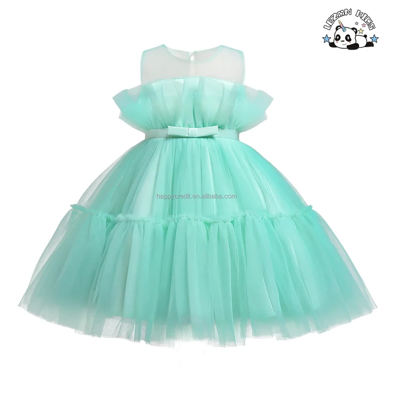 LEZONKIDS - Customizable Hot Selling Sleeveless Birthday Party Kids Princess Dresses Girls Tulle Dress for Summer